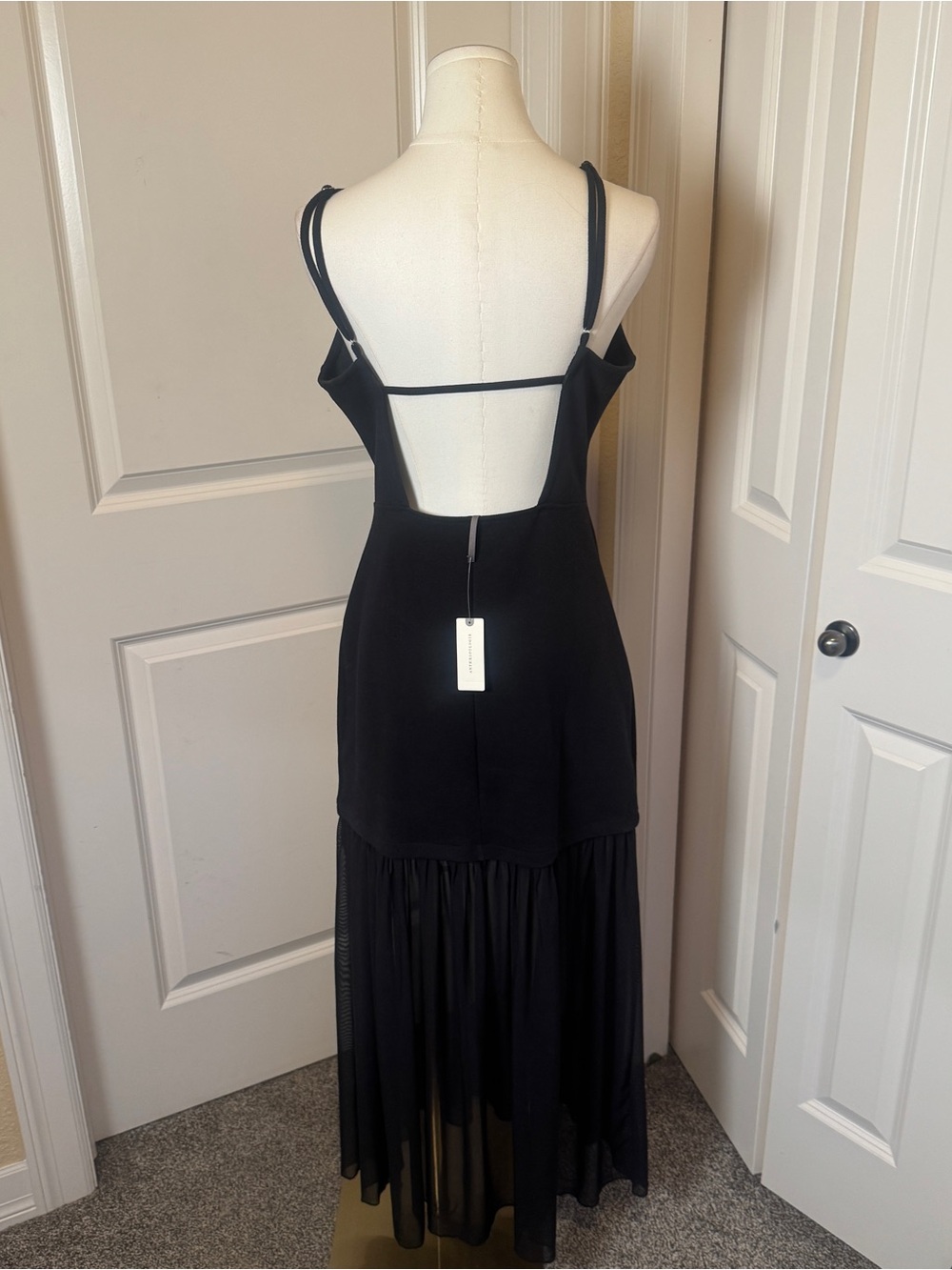Anthropologie Black Backless Halter Gown - Picture 8 of 13